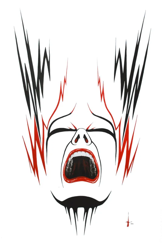 Lakshmi Mohanbabu AGONY “Spasmodic anguish”  Waves of radiating zigzag lines create unrest that comes with intense suffering or excruciating physical pain. 