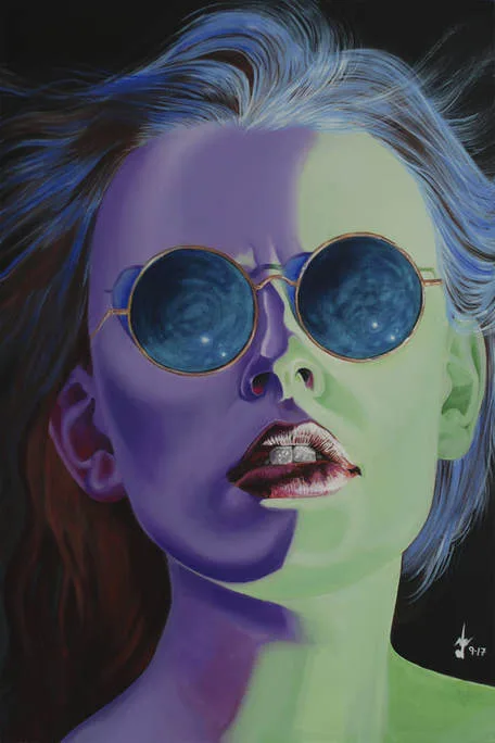 Lakshmi Mohanbabu Frosty  Lilac Lilac skin and blue hair Colors of the ocean define this young woman. 
