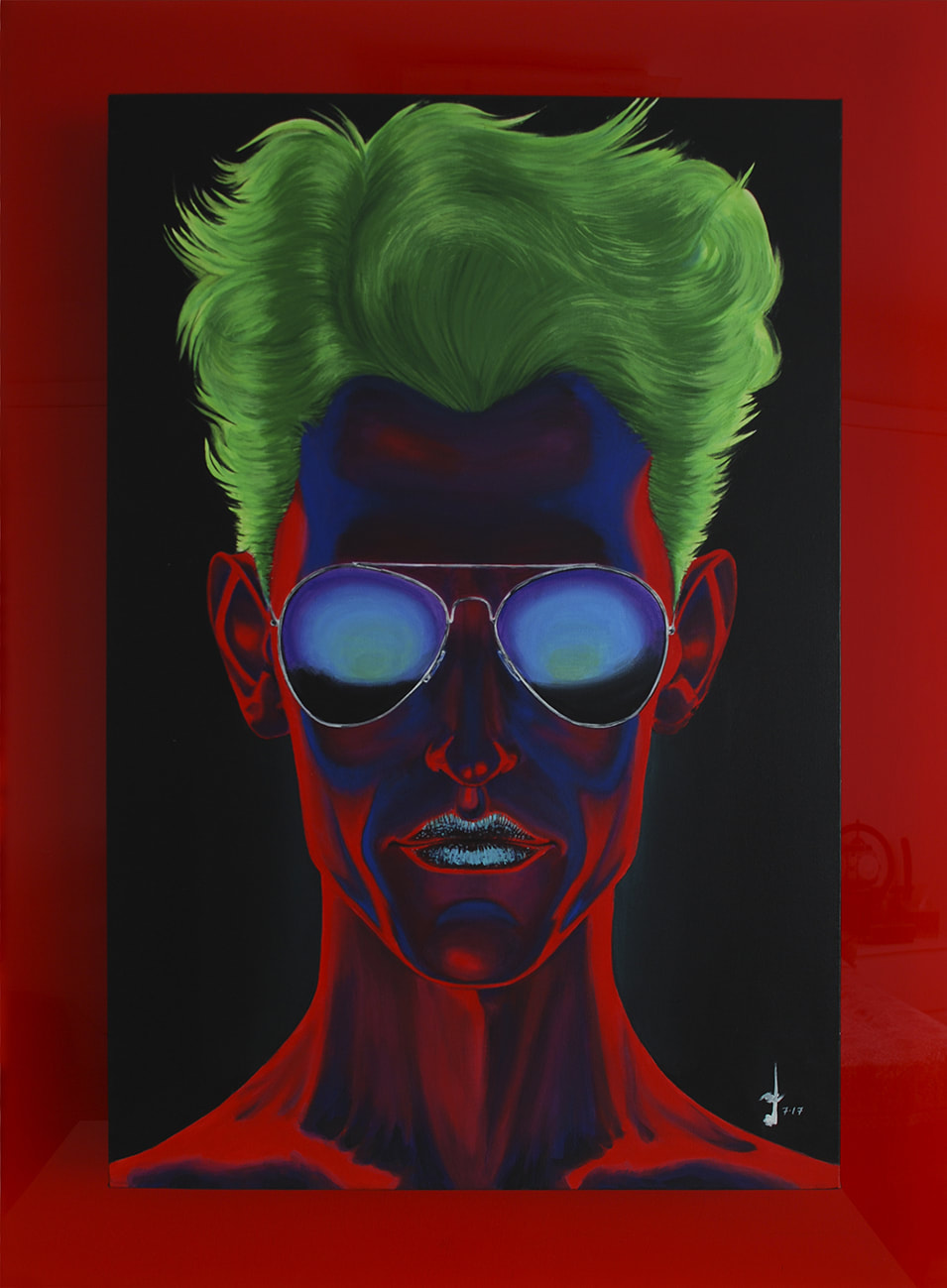Lakshmi Mohanbabu Framed Ivory Red White reflecting red. Green hair is a must have.